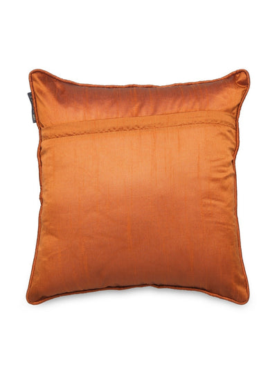 Soft Velvet Texture Designer Plain Cushion Cover 16x16 inches Set of 5 - Beige & Orange