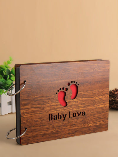 Wooden 'Baby Love' Photo Album For Gifting & Memories