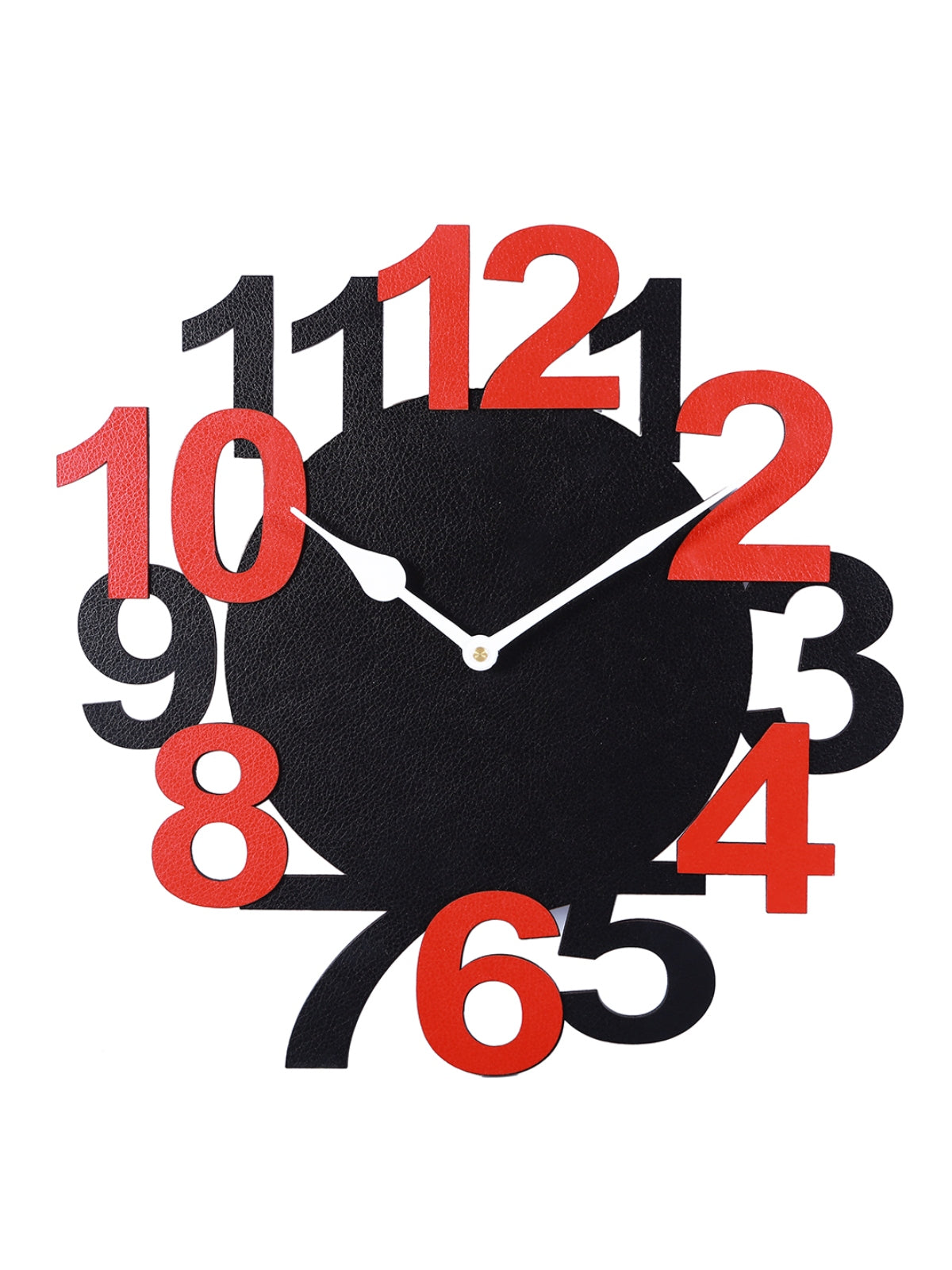 Bignum Designer Wooden Wall Clock for Home, Black & Red