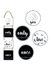 You Only Live Once 4 Blocks Wooden Wall Hanging