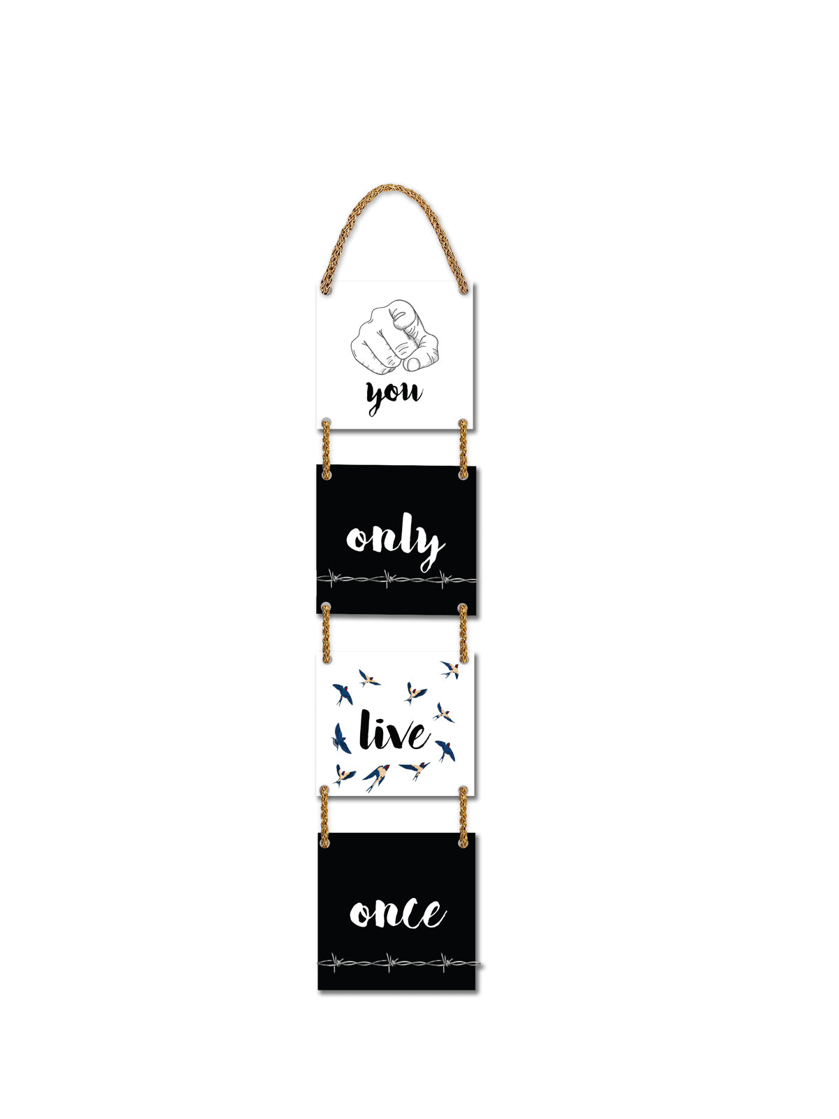 You Only Live Once 4 Blocks Wooden Wall Hanging