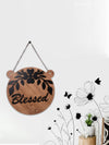 Blessed Round with Ear Wooden Wall Hanging