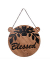 Blessed Round with Ear Wooden Wall Hanging