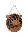 Blessed Round with Ear Wooden Wall Hanging