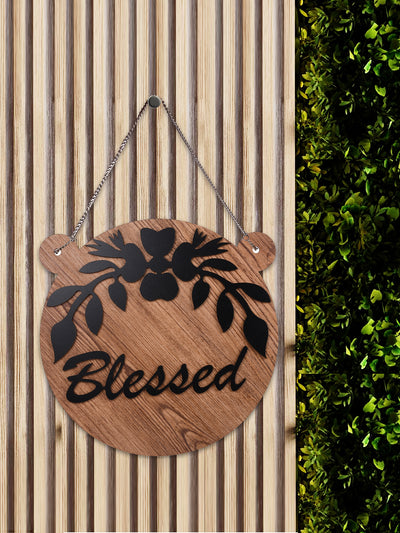 Blessed Round with Ear Wooden Wall Hanging