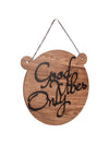 Good Vibes Only Round with Ear Wooden Wall Hanging