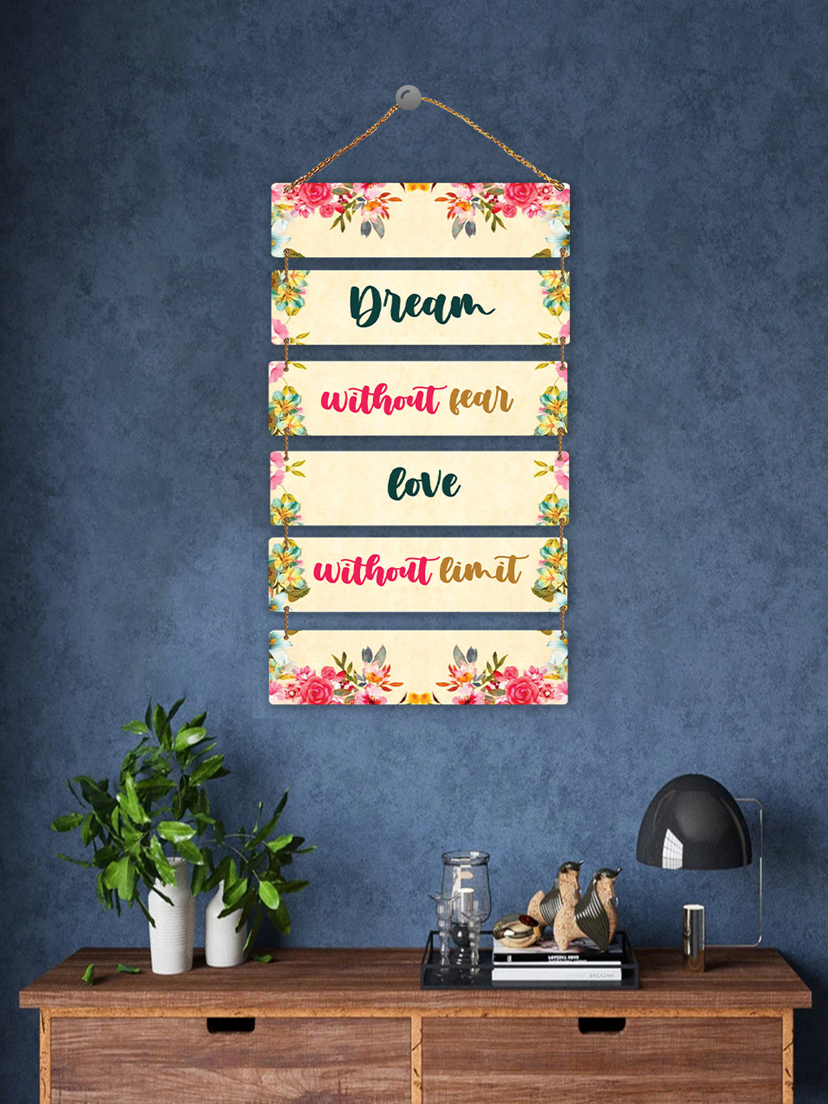 Dream Without Fear, Love Without Limit 6 Blocks Wooden Wall Hanging