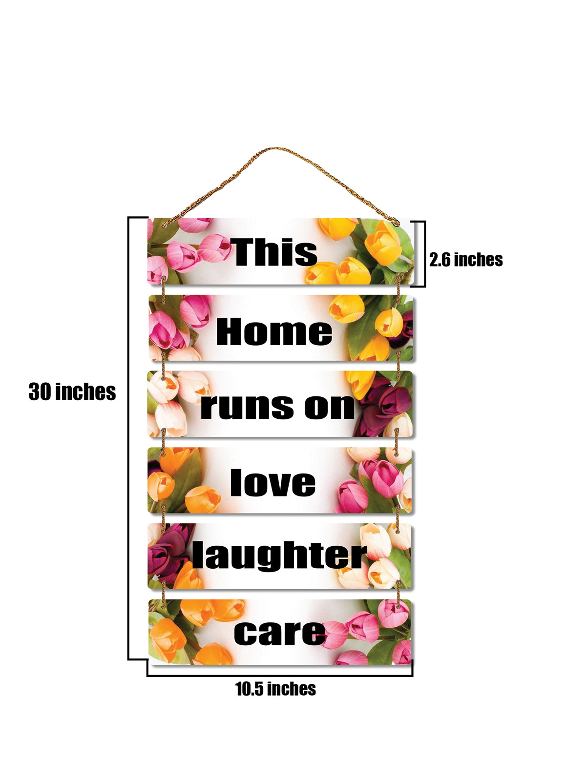 This Home Runs on Love Laughter Care 6 Blocks Wooden Wall Hanging