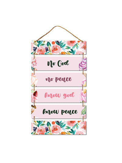 No God No Peace, Know God Know Peace 6 Blocks Wooden Wall Hanging
