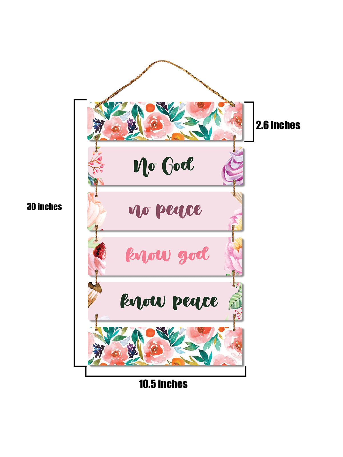 No God No Peace, Know God Know Peace 6 Blocks Wooden Wall Hanging