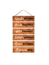 Smile Often, Think Positiively, Give Thanks, Laugh Loudly, Love Others, Dream Big 6 Blocks Wooden Wall Hanging