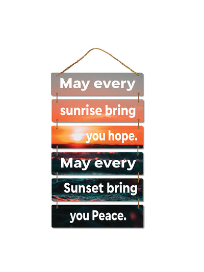 May Every Sunrise Bring You Hope, May Every Sunset Bring You Peace 6 Blocks Wooden Wall Hanging