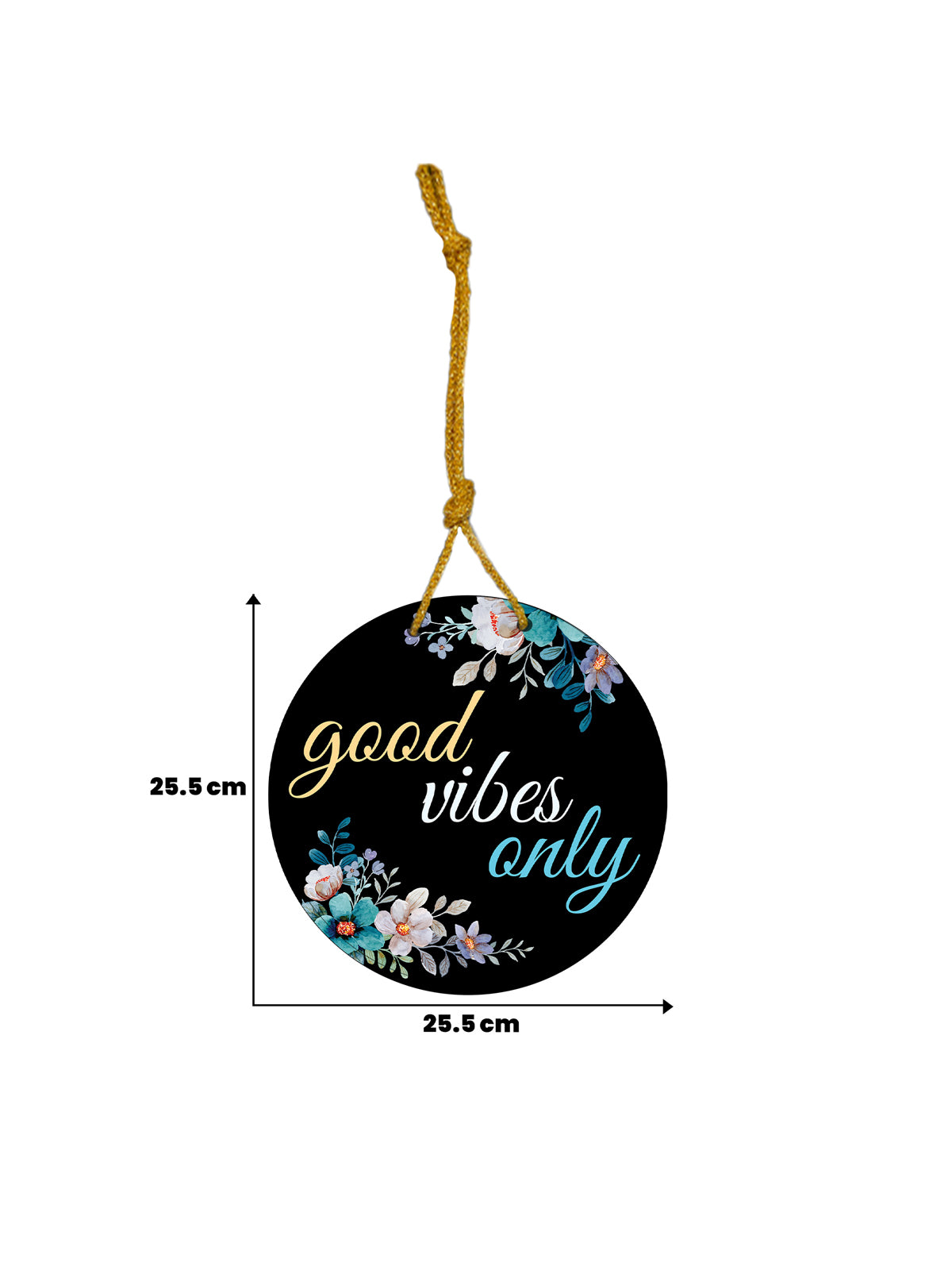 Good Vibes Only Round Wooden Wall Hanging