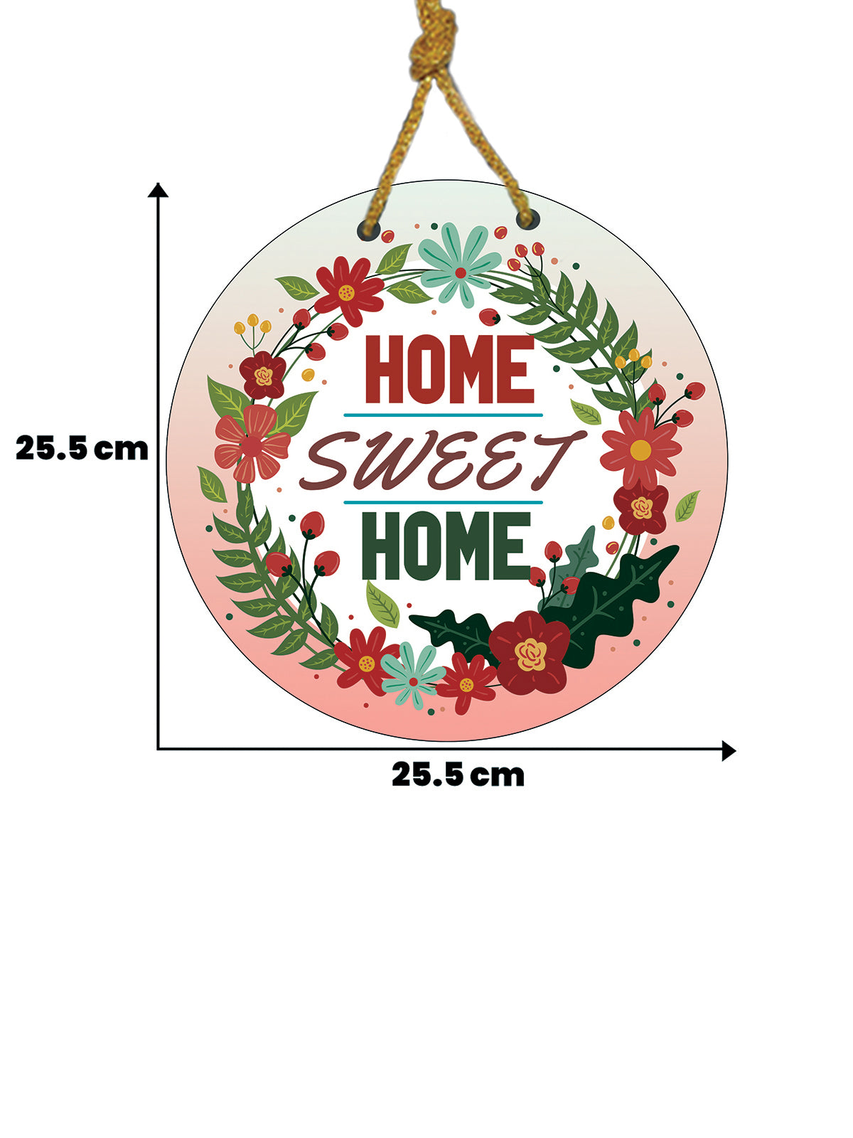 Home Sweet Home Round Wooden Wall Hanging