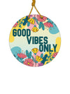 Good Vibes Only Round Wooden Wall Hanging