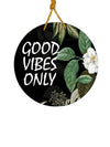 Good Vibes Only Round Wooden Wall Hanging