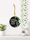 Good Vibes Only Round Wooden Wall Hanging